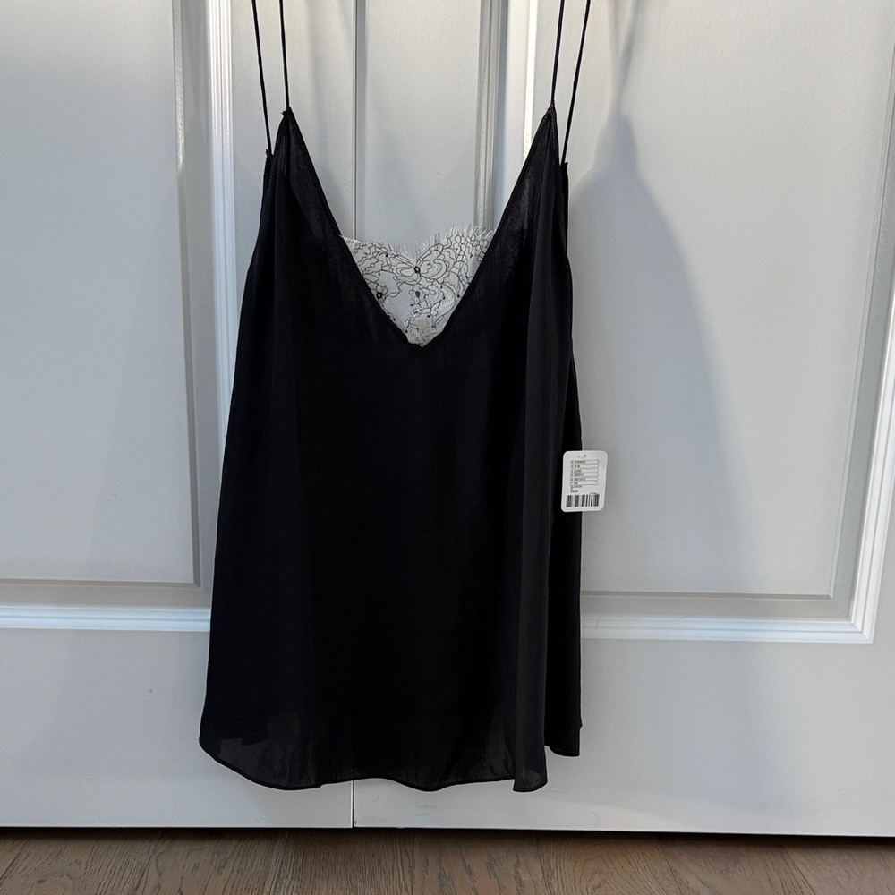 Free People Black and White Lace Chemise